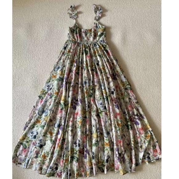 NWT Selkie Penny Lane Butterflies Printed Botanical Maxi Cotton Dress - Picture 8 of 14